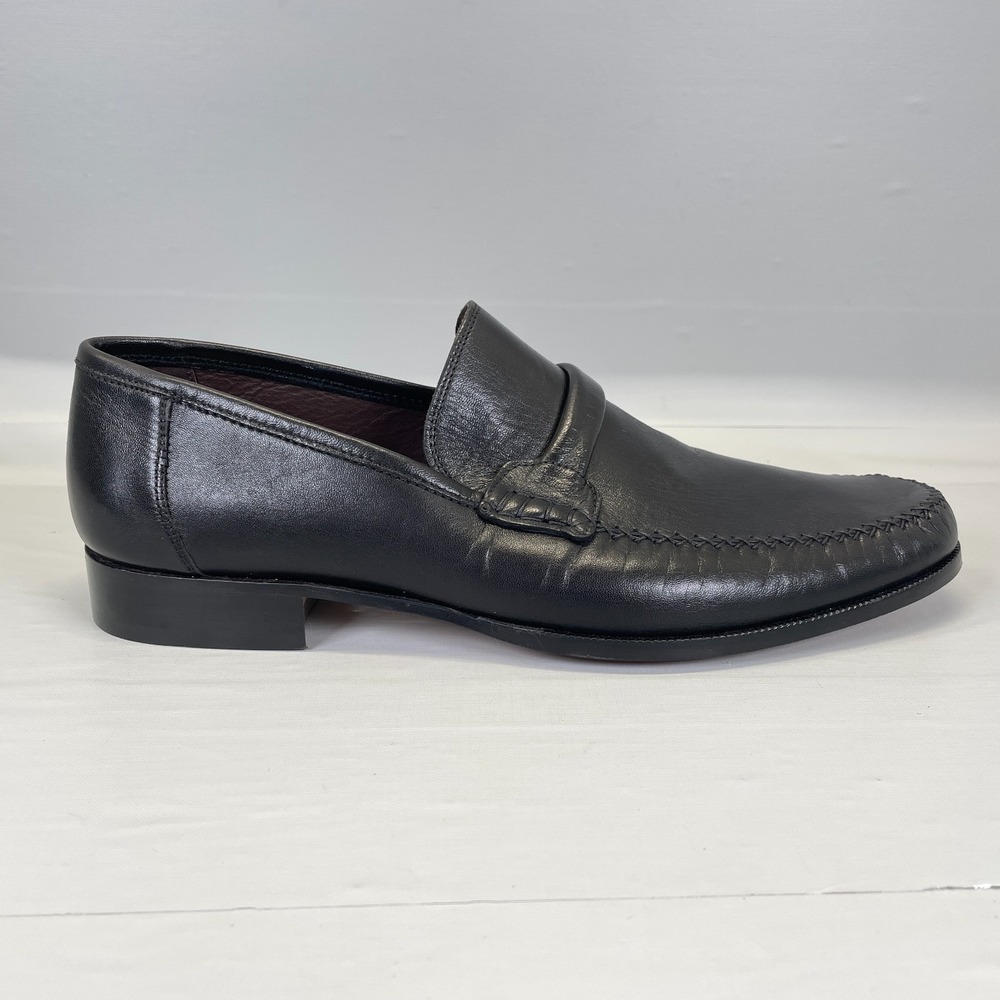 Bruno Magli Porro Loafers Mens Size 12 M Black Leather Slip On Strap Dress Shoes